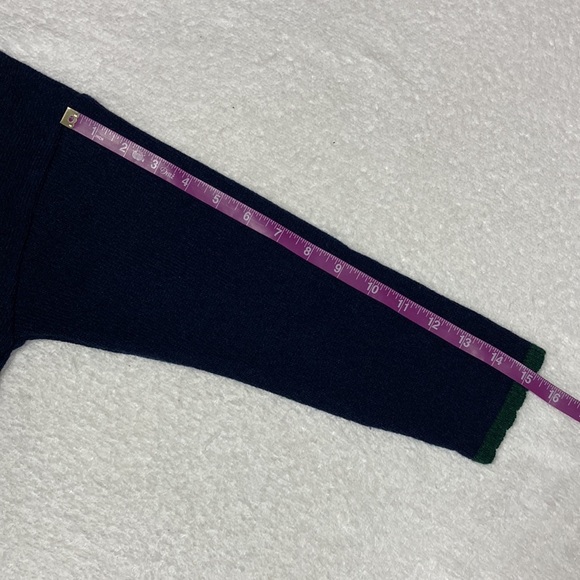 Vintage 90’s navy blue zip sweater with flowers and bird houses euc size 6 - Picture 5 of 7